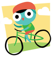 cute cartoon cyclist vector image