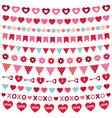 valentines day decoration set vector image vector image