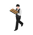 isometric banquet waiter vector image vector image