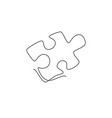 single continuous line drawing a puzzle piece vector image