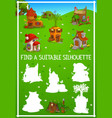 fairy houses kids game find silhouette riddle vector image