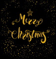 merry christmas greeting card on black background vector image