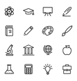 thin line icons - education vector image