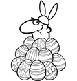 man as easter bunny cartoon for coloring vector image