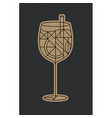 art deco spritz cocktail dark vector image vector image