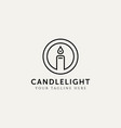 candlelight line art logo icon design image vector image