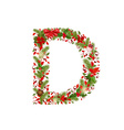 christmas floral tree letter d vector image