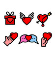 color love icons vector image vector image