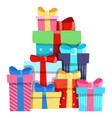 gift banner blue bow party knot box cartoon vector image vector image