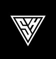sh logo monogram with triangle shape designs vector image