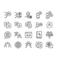 translation icon set vector image vector image