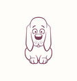 cartoon basset hound in the ink contour style vector image