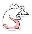 sticker of a cartoon frightened mouse vector image