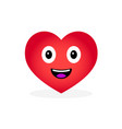 cartoon heart emoticon isolated on white vector image