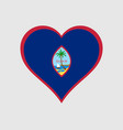 guam heart flag guamanian love shape banner icon vector image vector image