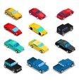 isometric transportation car set vector image