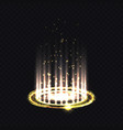 magic yellow portal and hologram ray projector vector image vector image