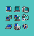 retro computer interface elements set old pc ui vector image