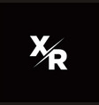 xr logo letter monogram slash with modern vector image