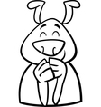 cheerful dog cartoon coloring page vector image vector image