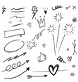 hand drawn set elements black on white vector image