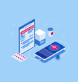 isometric online medical consultation health care vector image
