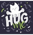 hand lettering text - hug vector image