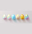 set of color easter eggs with shadow traditional vector image vector image