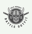 vintage vikings motivational logo label emblem vector image vector image