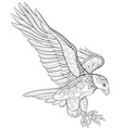 adult coloring bookpage a cute flying eagle image vector image vector image