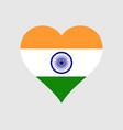 india heart flag indian love shape banner icon vector image