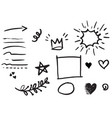 set hand drawn design elements vector image