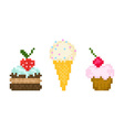 set pixel sweets vector image