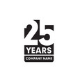 year 25th anniversary emblem logo design vector image