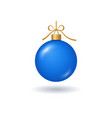 christmas tree ball with ribbon bow blue bauble vector image