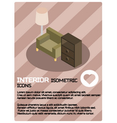 Interior color isometric poster Royalty Free Vector Image