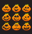 pumpkin faces vector image