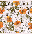 realistic isolated seamless floral pattern hand vector image