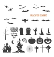 set of halloween design creation tool kit icons vector image
