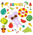 summer stickers with koala vector image