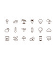 tourism vacations travel related icons set line vector image vector image