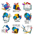 back to school education stationery icons vector image