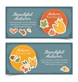 doodle autumn horizontal banners vector image vector image