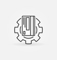 credit card in gear outline icon vector image