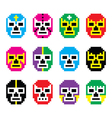 lucha libre luchador pixelated mexican wrestling vector image