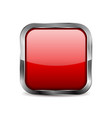 Red glass button 3d shiny hexagon icon Royalty Free Vector