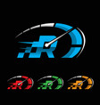 r letter logoracing symbol vector image vector image