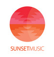 sunset music logo poster vector image