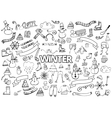 winter doodles collection design elements vector image vector image
