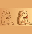 cartoon and sketch a dog vector image